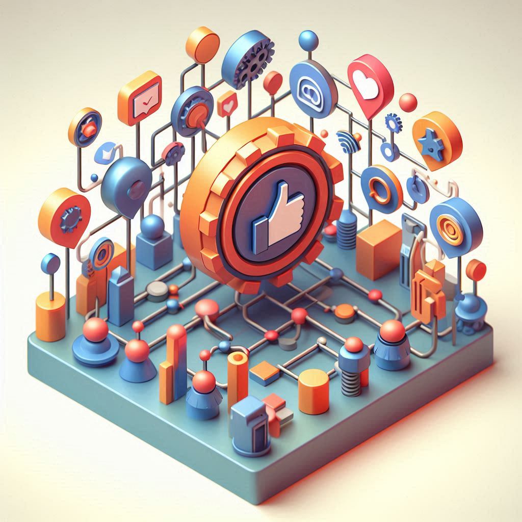 3D effect icon for social media